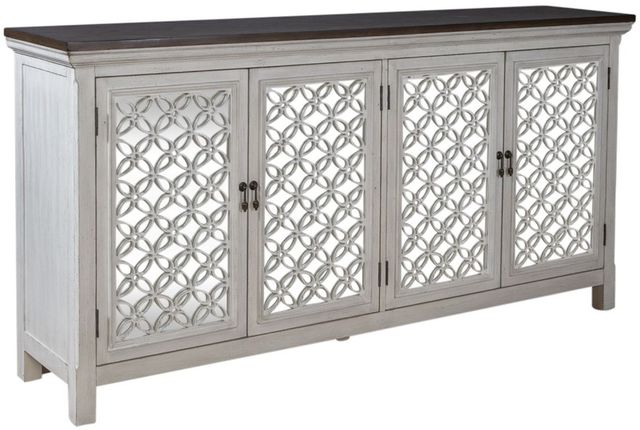 Liberty Furniture Westridge Antique White/Brown 72" Accent Cabinet-0