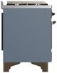 Ilve® Majestic III 60" Blue Gray Pro Style Dual Fuel Natural Gas Range with Griddle and Burnished Trim-4