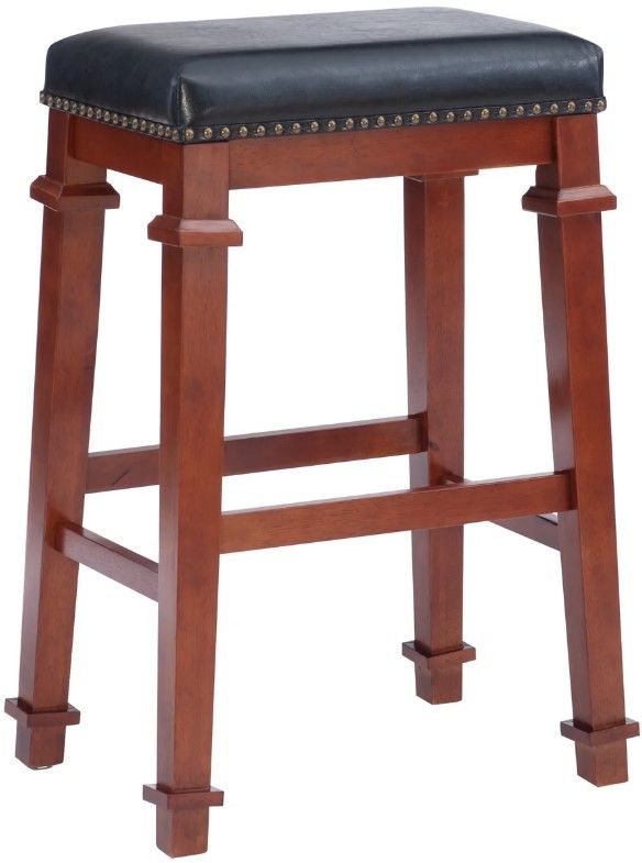 Linon Kennedy Black Bar Stool-0