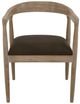 International Furniture Direct Teak Brown/Ivory Arm Chair-3