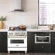 ZLINE Autograph Edition 30" Stainless Steel Pro Style Dual Fuel Range with White Matte Door and Polished Gold Accents-2