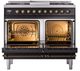 Ilve® Nostalgie II Noblesse 40'' Glossy Black Pro Style Dual Fuel Range with Burnished Trim-1