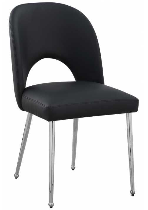 Meridian Furniture Logan Black/Chrome Velvet Dining Side Chair-0