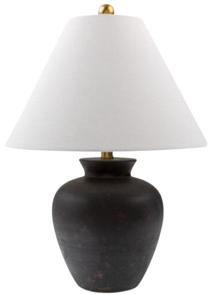 Surya Dalle Hand Finished Black Table Lamp-0