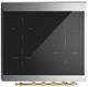 Ilve® Majestic III 30" Antique White Pro Style Induction Range with Solid Door and Brass Trim-4