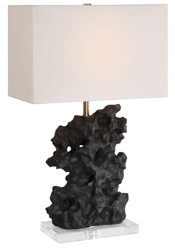 Uttermost® Basalt Black Stone Table Lamp-0