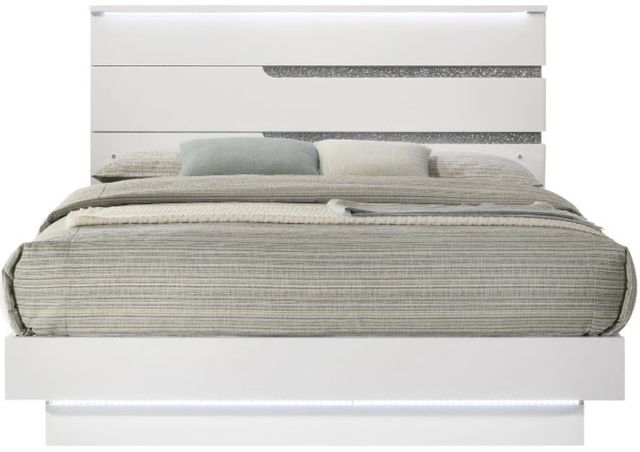 New Classic® Home Furnishings Paradox 4-Piece White California King Panel Bedroom Set-2