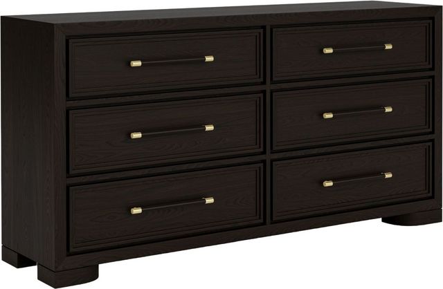 Riverside Furniture Lydia Dark Cabernet Six Drawer Dresser