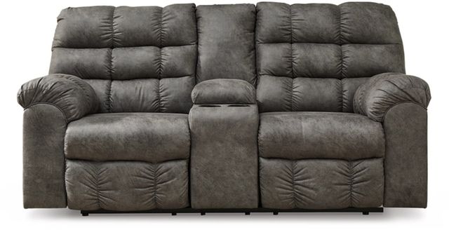 Signature Design by Ashley® Derwin Concrete Reclining Loveseat with Console-2