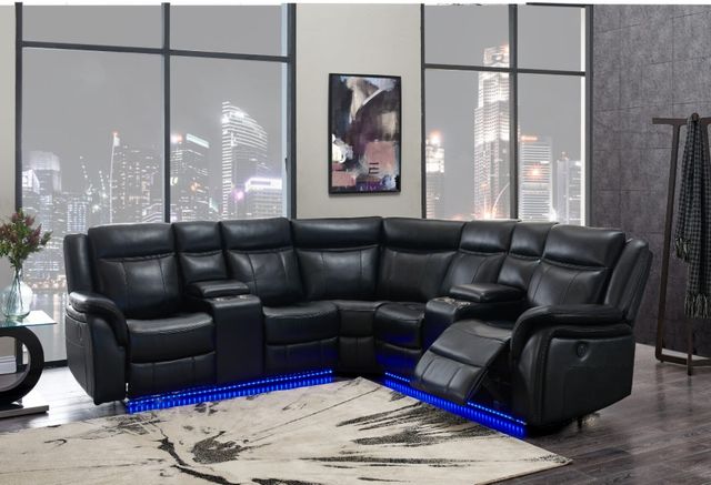 Global Furniture USA UM02 3-Piece Agnes L-Shape Sectional with LED-1