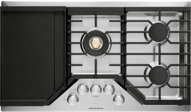 Monogram® 36" Stainless Steel Deep-Recessed Natural Gas Cooktop-2