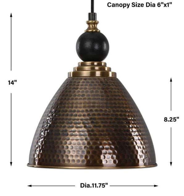 Uttermost® Adastra Antique Brass 1-Light Pendant-2