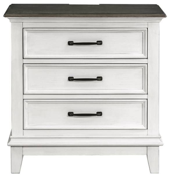 Homelegance® Chesterton Antique White/Dark Brown Nightstand-2