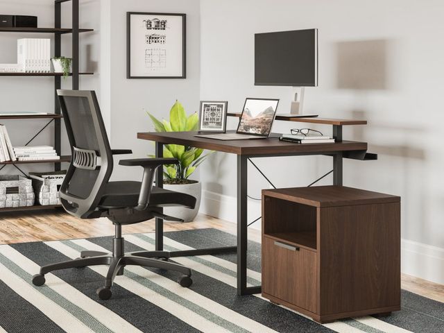 homestyles® Merge Brown Desk, Monitor Stand, and File Cabinet-3