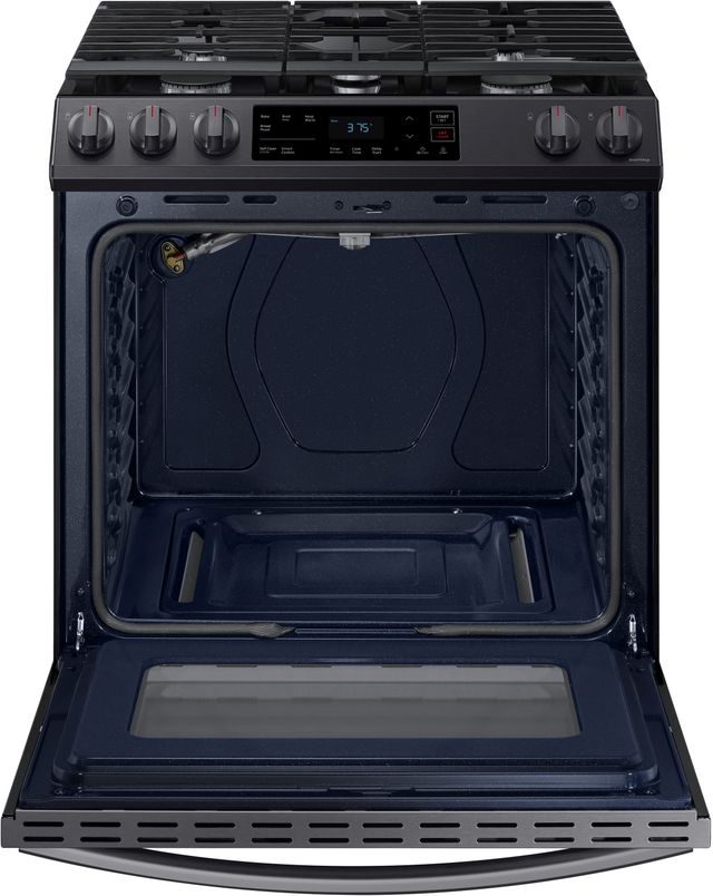 Samsung 30" Fingerprint Resistant Black Stainless Steel Front Control Slide-In Gas Range-2