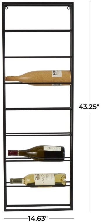 Deco Marche Black Bottle Wall Wine Rack-3