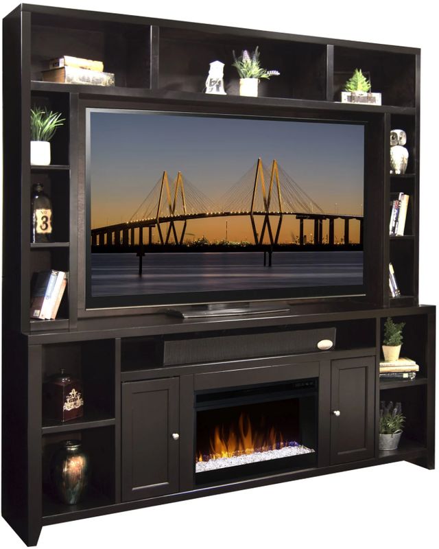 Legends Home Urban Loft Seal Skin Black Fireplace Entertainment Center-0
