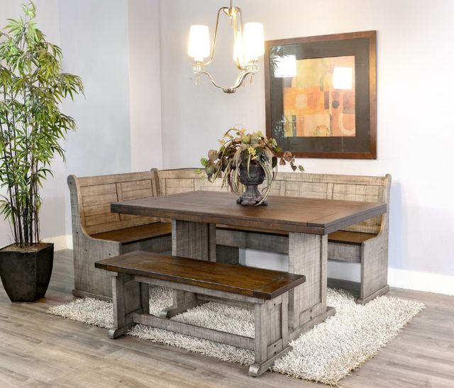 Sunny Designs™ Homestead Hills Alpine Gray/Tobacco Long Bench-1