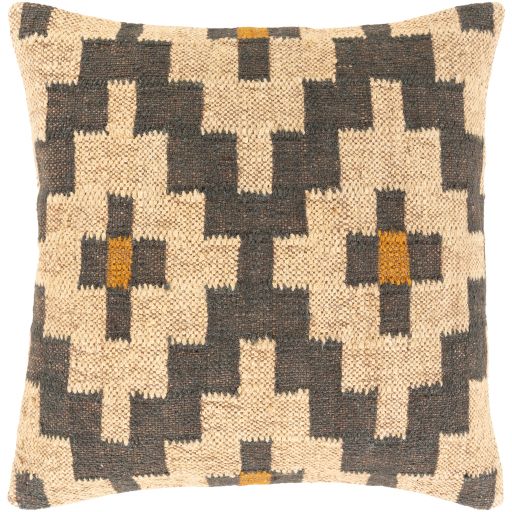 Surya Gada Charcoal 18"x18" Toss Pillow with Polyester Insert-0