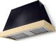 La Cornue CornuFé Euclid 44" Gloss Black Wall Mounted Range Hood with Polished Brass Trim-0