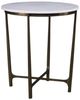 Century® Grand Tour Furniture Wilcox Arctic White Scagliola Top Side Table with Bronze Base-0