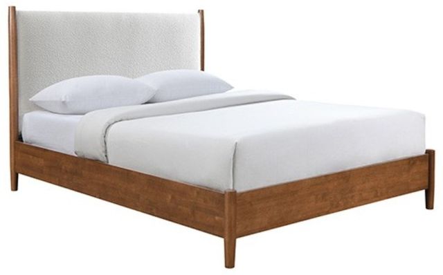 Furniture of America® Thusis 4-Piece Walnut/Beige Queen Bedroom Set-1