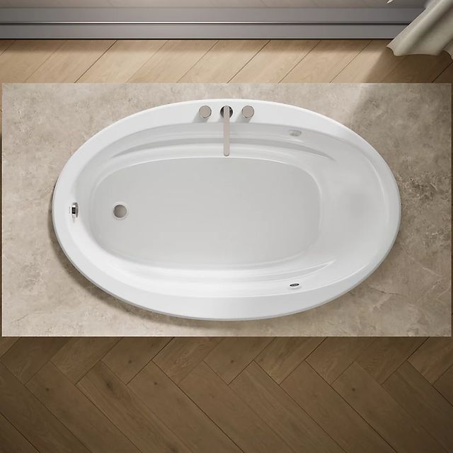 KOHLER® Sunward® White 66" x 42" Drop-In Heated Bubble Massage™ Air Bath with Bask® Heated Surface-2
