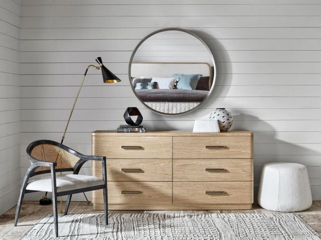 Universal Explore Home™ Avaline Champagne Round Mirror-1