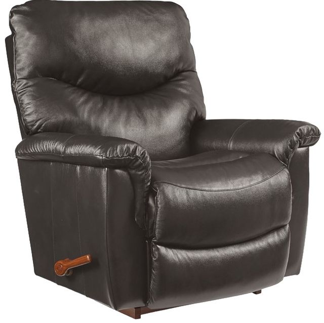 La-Z-Boy® James Charcoal Leather Manual Rocking Recliner-0