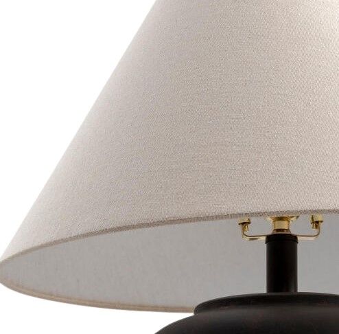 Surya Bastille Glazed Black Table Lamp-1