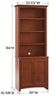 Whittier Wood® Furniture Customizable McKenzie 30" Wide Alder Cabinet and Hutch-1
