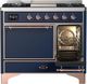 Ilve® Majestic III 40" Midnight Blue Pro Style Dual Fuel Natural Gas Range with Solid Door and Copper Trim-2