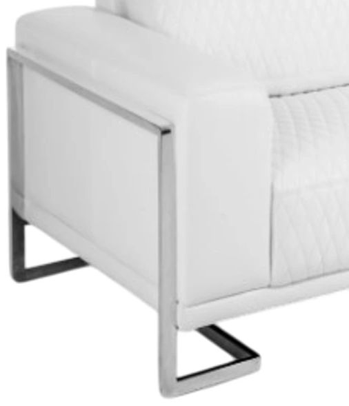 Michael Amini® Mia Bella Stainless Steel/White Loveseat-1