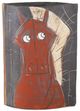 Currey & Company Artistic Black/Red Horse Medium Vase-0