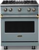 Viking® 5 Series 30" Novembery Sky Pro Style Gas (NG) Range with Brushed Brass Trim-0