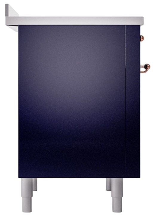 Ilve® Nostalgie II Noblesse 36'' Midnight Blue Pro Style Induction Range with Copper Trim-2