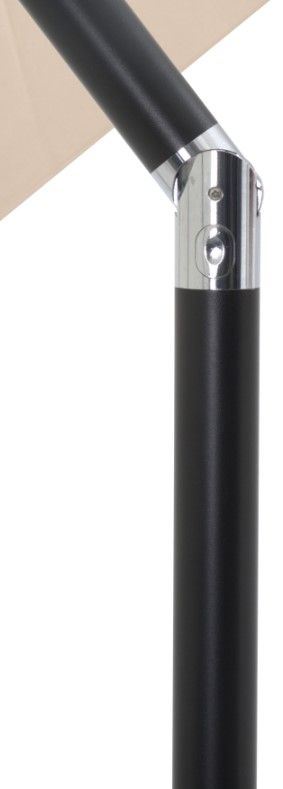 Meridian Furniture Fiji Beige/Matte Black/Matte White Aluminum Outdoor Patio Umbrella and and Square Base-4