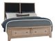Vaughan-Bassett Woodbridge Black/Clear Maple Queen Upholstered Panel Storage Bed-0