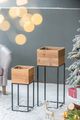 A & B Home 2-Piece Black/Brown Reclaimed Wooden Box with Stand Set-4