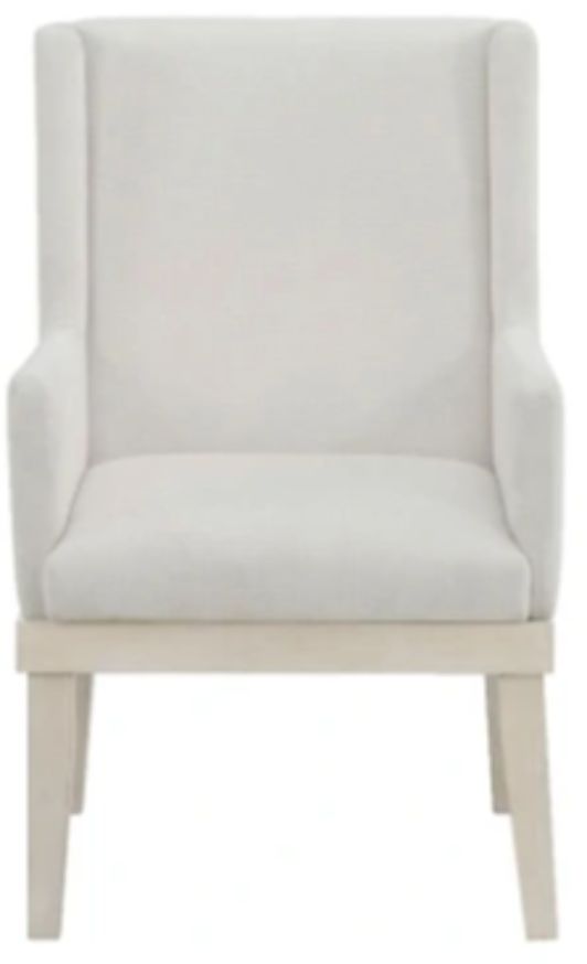 Elements International Avalanche Antique White Dining Arm Chair-3