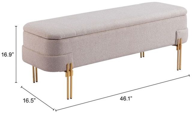Zuo® Modern Lebreton Oatmeal Beige Bench-1