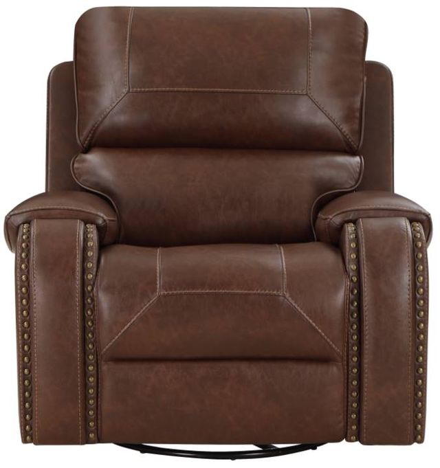 Homelegance® Newnan Brown Swivel Glider Manual Reclining Chair-2
