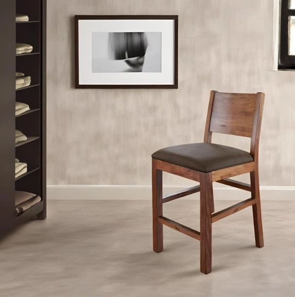 International Furniture Direct Parota Brown 44" Bar Stool-1