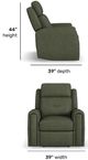 Flexsteel® Felix Forest Green Leather Power Recliner with Power Headrest and Lumbar-3