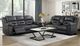 Homelegance® Hazen Black Double Manual Reclining Sofa-1