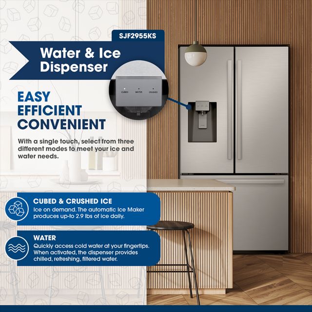Sharp® 36 in. 28.9 Cu. Ft. Stainless Steel French Door Refrigerator-2
