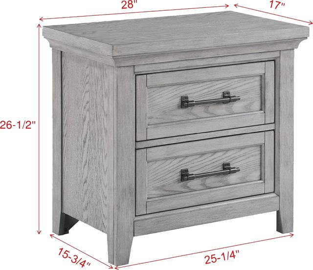 Crown Mark Beckett Light Gray Nightstand-2