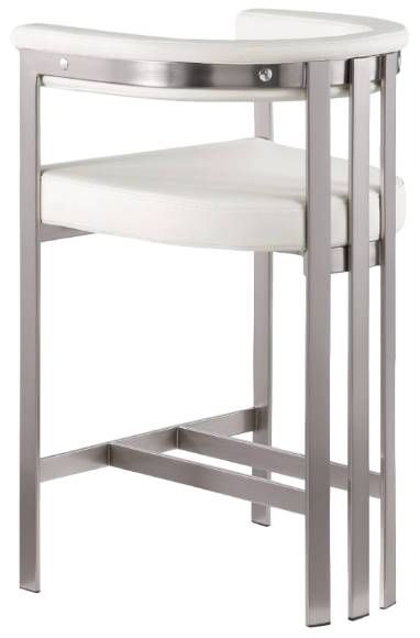 Meridian Furniture Marcello Cream/Brushed Chrome Counter Stool-3
