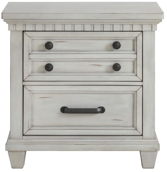 Elements International McCoy Antique White Nightstand-3