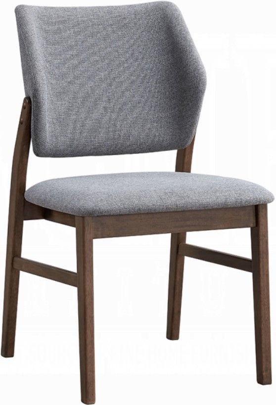 ACME Furniture Sarha 2-Piece Light Gray/Walnut Upholstered Dining Side Chair Set-0